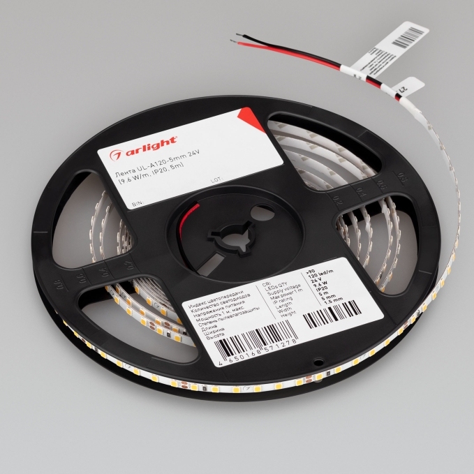 Светодиодная лента UL-A120-5mm 24V Day4000 (9.6 W/m, IP20, 5m), Arlight, 044060, изображение 3 Светодиодная лента UL-A120-5mm 24V Day4000 (9.6 W/m, IP20, 5m), Arlight, 044060, изображение 3