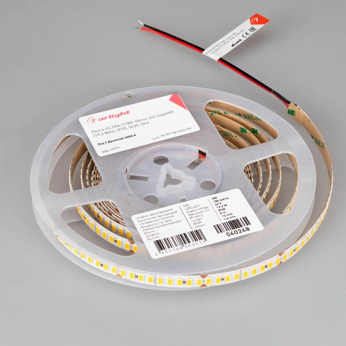 Светодиодная лента ULTRA-C180-10mm 24V Day4000 (19.2 W/m, IP20, 5630, 5m), Arlight, 040248, изображение 3 Светодиодная лента ULTRA-C180-10mm 24V Day4000 (19.2 W/m, IP20, 5630, 5m), Arlight, 040248, изображение 3