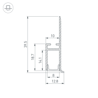 Профиль WALL-FANTOM-W10-2000 ANOD, Arlight, 043692