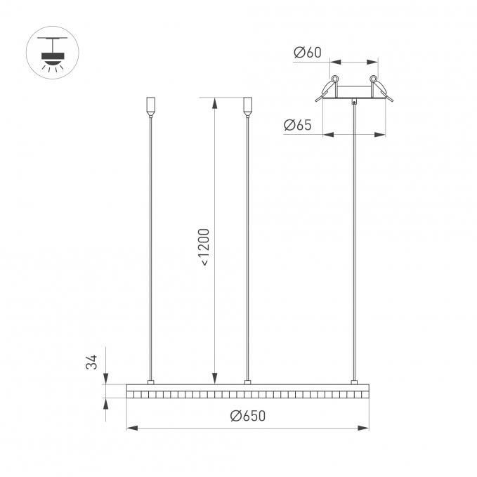 Светильник SP-DIAMOND-R650-36W Day4000 (BK, 45 deg, 230V, TRIAC), Arlight, 054481, изображение 5 Светильник SP-DIAMOND-R650-36W Day4000 (BK, 45 deg, 230V, TRIAC), Arlight, 054481, изображение 5