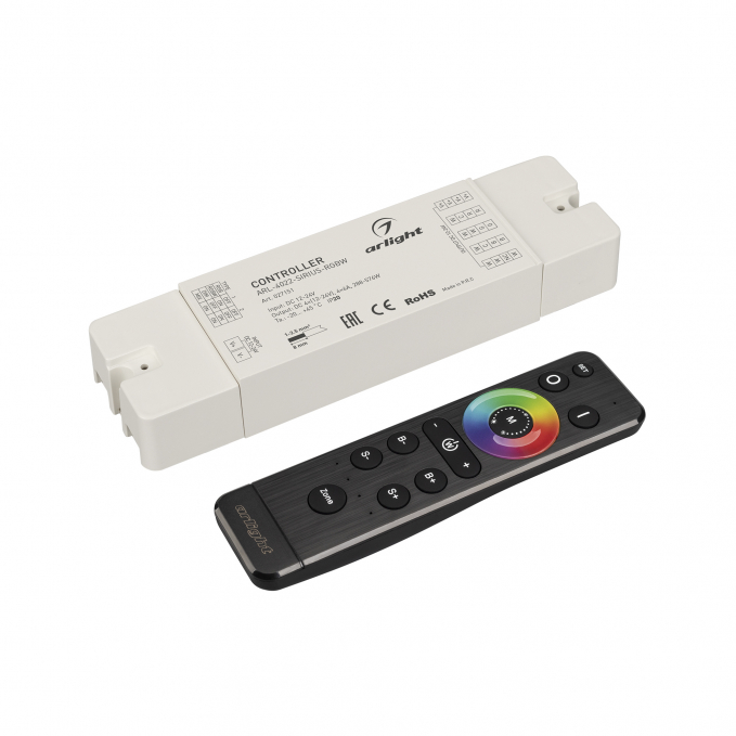Диммер ARL-SET-PWM-104-72-RGBW-SH-IN, комплект (12-24V, 4x6A, 2.4G), Arlight, 061157, изображение 1 Диммер ARL-SET-PWM-104-72-RGBW-SH-IN, комплект (12-24V, 4x6A, 2.4G), Arlight, 061157, изображение 1