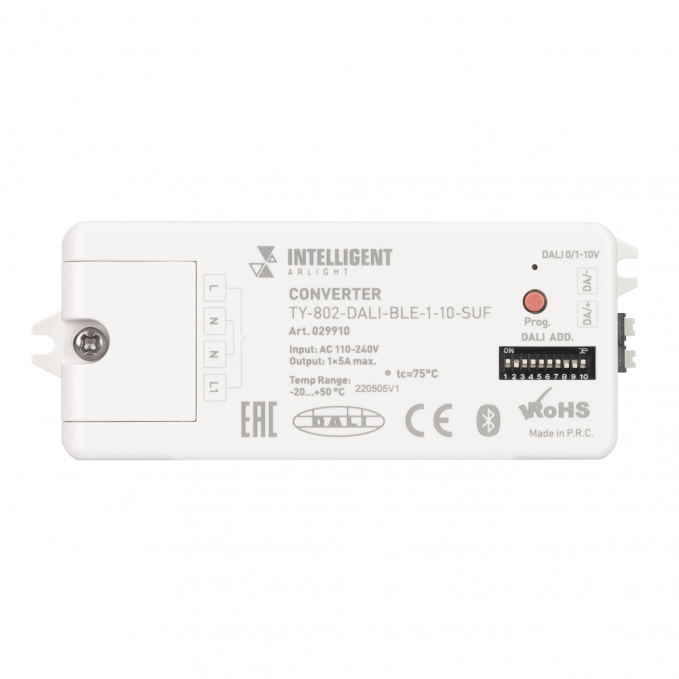INTELLIGENT ARLIGHT Конвертер TY-802-DALI-BLE-1-10-SUF (230V, 10A, DALI, 0-10V), Arlight, 029910, изображение 2 INTELLIGENT ARLIGHT Конвертер TY-802-DALI-BLE-1-10-SUF (230V, 10A, DALI, 0-10V), Arlight, 029910, изображение 2