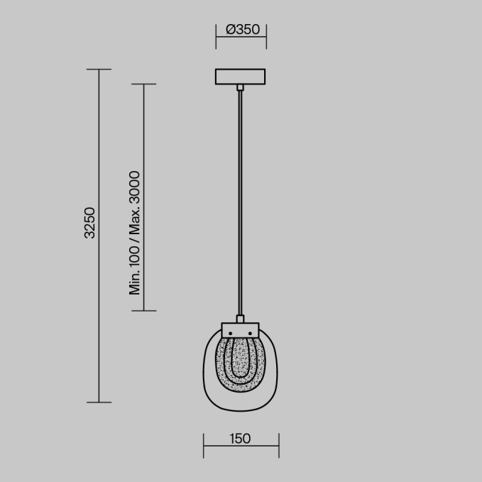 Подвесной светильник Янтарь / Ambre 3000К 32Вт, MOD331PL-L32BS3K, изображение 7 Подвесной светильник Янтарь / Ambre 3000К 32Вт, MOD331PL-L32BS3K, изображение 7