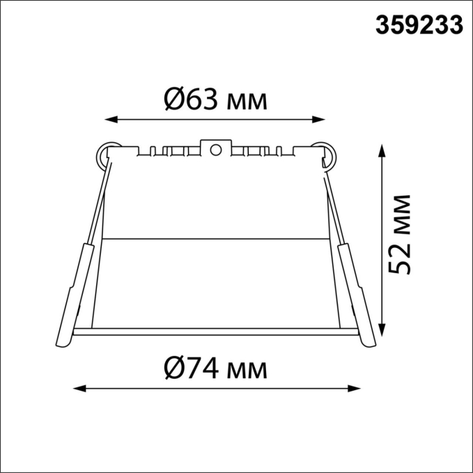 Светильник встраиваемый светодиодный IP20 LED 6W 220V 360Лм 3000К TRAN SPOT NT23 536 NOVOTECH 359233, схема товара