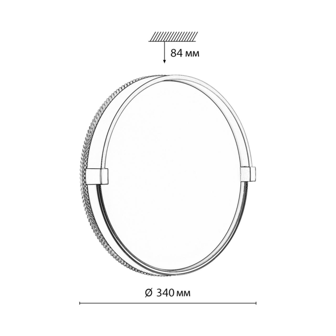 Светильник LED 30Вт 4000К D340 IP43 OLIDI BLACK PALE SN 189 СОНЕКС 7647/CL, схема товара Светильник LED 30Вт 4000К D340 IP43 OLIDI BLACK PALE SN 189 СОНЕКС 7647/CL, схема товара