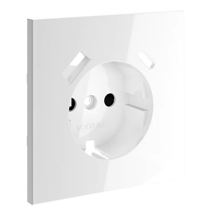 Накладка для розетки с заземлением и защитными шторками, с USB A+C, S70 (белый глянцевый), Voltum, VLS001001 Накладка для розетки с заземлением и защитными шторками, с USB A+C, S70 (белый глянцевый), Voltum, VLS001001