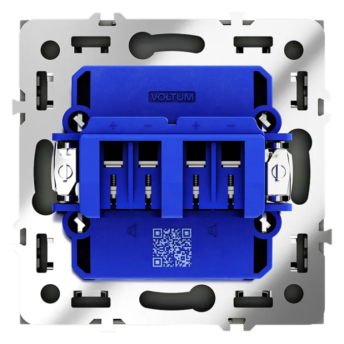 Розетка акустическая встраиваемая VOLTUM S70 4-местная, (титан), Voltum, VLS060306