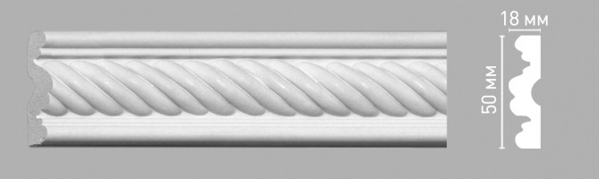Молдинг с рисунком Decomaster 98081, 50х18х2400 мм Молдинг с рисунком Decomaster 98081, 50х18х2400 мм