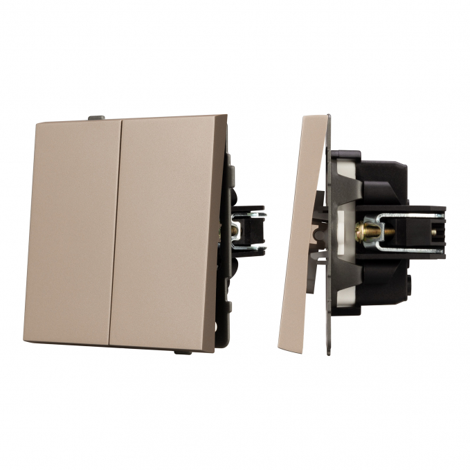 Механизм выключателя двухклавишный проходной SWT-TENDO-MKP2-PL-GD (230V, 10A), Arlight, 054069, изображение 1 Механизм выключателя двухклавишный проходной SWT-TENDO-MKP2-PL-GD (230V, 10A), Arlight, 054069, изображение 1