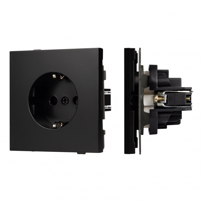 Механизм электрической розетки SCT-TENDO-MEU1-PL-BK (230V, 16A), Arlight, 054079, изображение 1