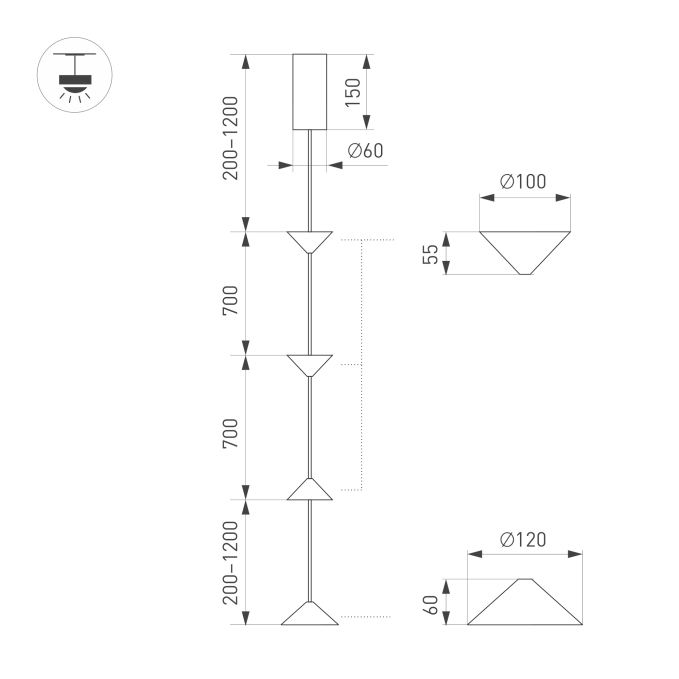 Светильник SP-CALICE-SURFACE-R120-12W Warm2700 (BK, 110 deg, 230V), Arlight, 057772, изображение 3 Светильник SP-CALICE-SURFACE-R120-12W Warm2700 (BK, 110 deg, 230V), Arlight, 057772, изображение 3