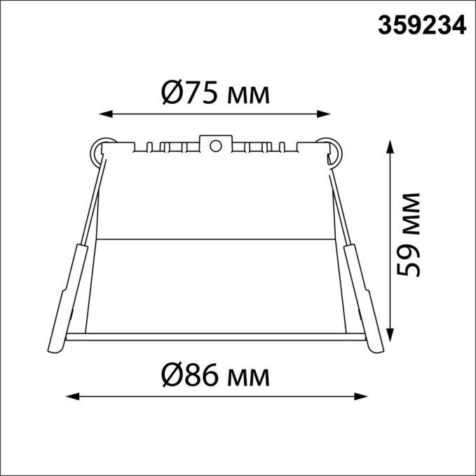 Светильник встраиваемый светодиодный IP20 LED 9W 220V 540Лм 3000К TRAN SPOT NT23 536 NOVOTECH 359234, схема товара Светильник встраиваемый светодиодный IP20 LED 9W 220V 540Лм 3000К TRAN SPOT NT23 536 NOVOTECH 359234, схема товара
