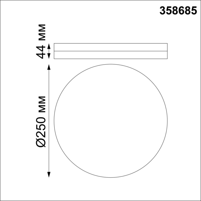 Светильник накладной влагозащищенный IP54 LED 4000K 20W 100-240V PANDORA OVER NT21 591 NOVOTECH 358685, схема товара