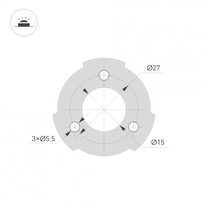 Светильник LGD-SWAMP-BOLL-H500-7W Warm3000 (GR, 93 deg, 230V), Arlight, 029968, изображение 5