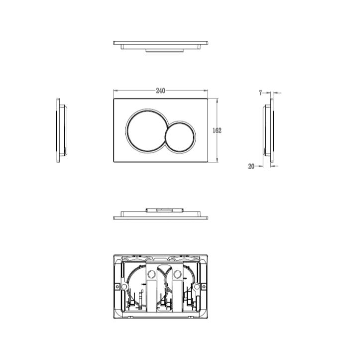 Кнопка смыва Wonzon & Woghand WW-IB232-MW белый матовый механическая