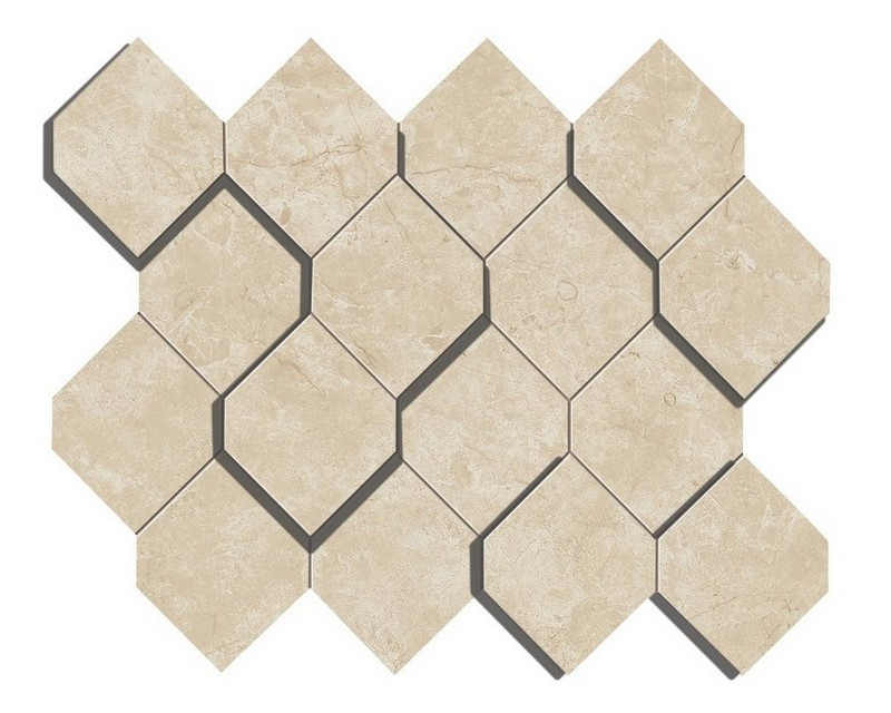 Мозаика Atlas Concorde Italy Marvel Stone Cream Prestige Mosaico Esagono 3D 28.2x35.3, AS38 Мозаика Atlas Concorde Italy Marvel Stone Cream Prestige Mosaico Esagono 3D 28.2x35.3, AS38