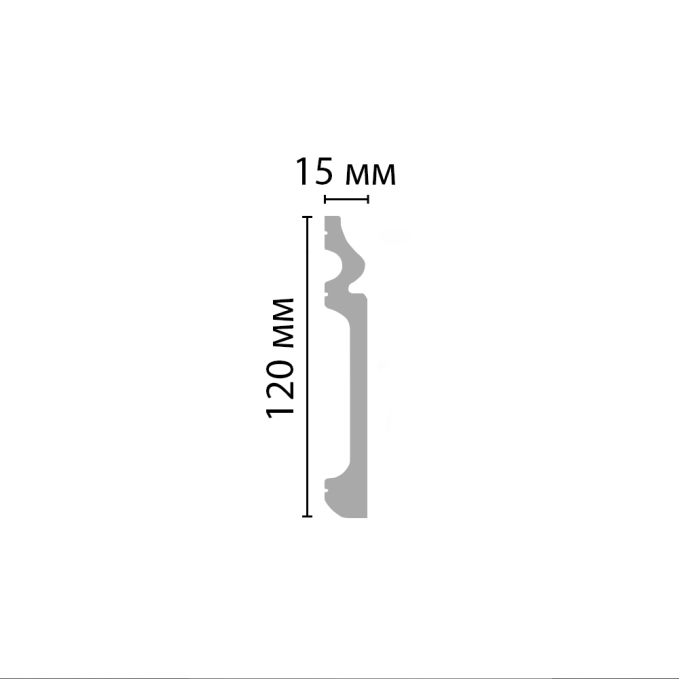 Плинтус напольный Decomaster D004ДМ, 120x15x2000 мм