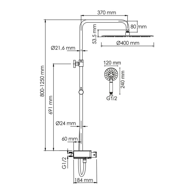 Душевая система WasserKRAFT A113.117.058.CH T Душевая система WasserKRAFT A113.117.058.CH T