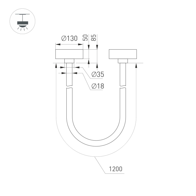 Светильник SP-TROPIC-SURFACE-R18-L1200-18W Day4000 (BK, 360 deg, 230V), Arlight, 043393, изображение 6