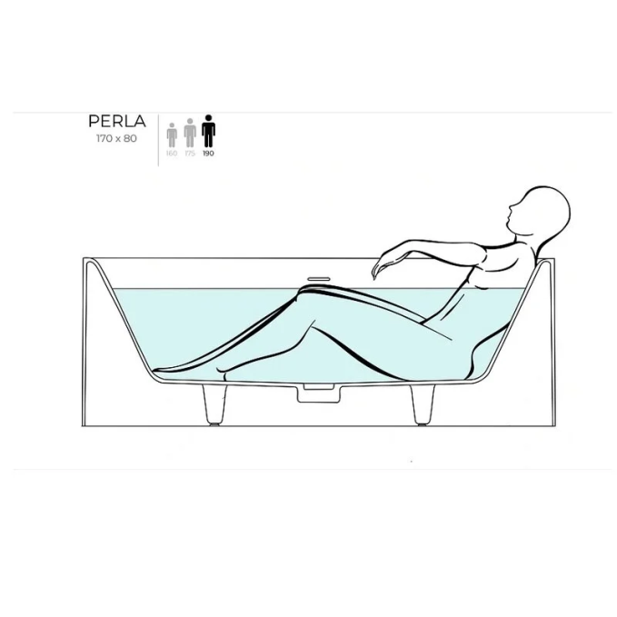 Ванна из искусственного камня Salini Perla 170x80 1049201M белая матовая отдельно стоящая