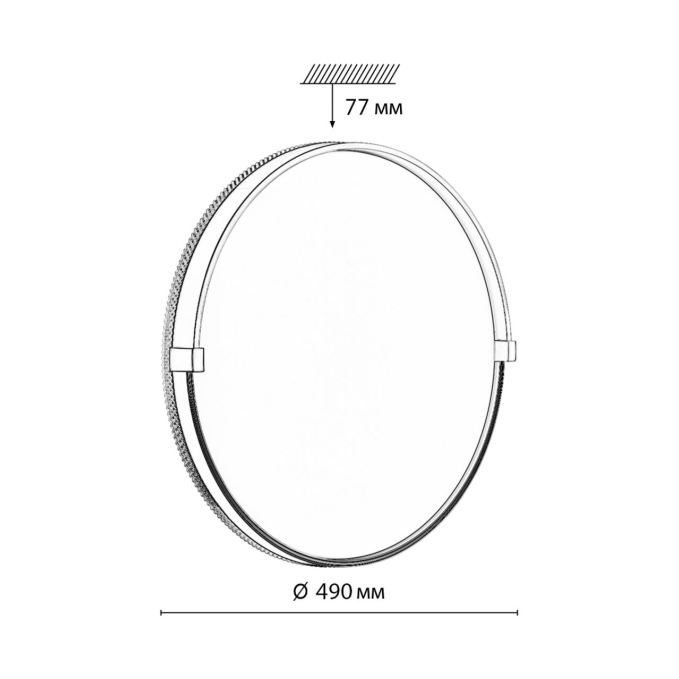 Светильник LED 70Вт 3000-6000К D490 IP43 пульт ДУ OLIDI BLACK PALE SN 189 СОНЕКС 7647/EL, схема товара Светильник LED 70Вт 3000-6000К D490 IP43 пульт ДУ OLIDI BLACK PALE SN 189 СОНЕКС 7647/EL, схема товара