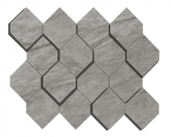 Мозаика Atlas Concorde Italy Marvel Stone Bardiglio Grey Mosaico Esagono 3D 28.2x35.3, AS39