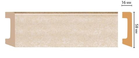 Плинтус напольный Decomaster D234-18DДМ, 58x16x2400 мм
