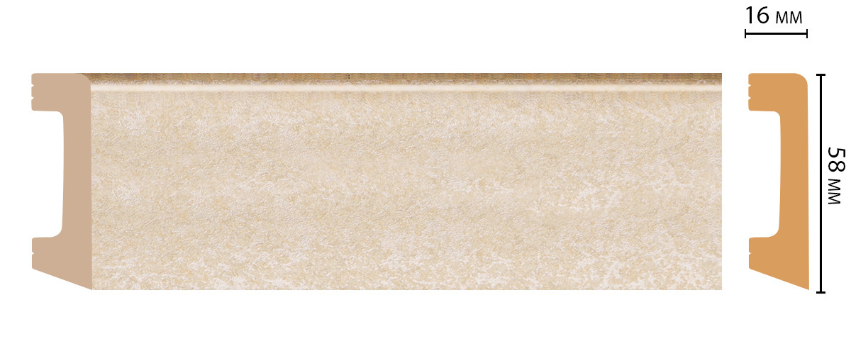 Плинтус напольный Decomaster D234-18DДМ, 58x16x2400 мм Плинтус напольный Decomaster D234-18DДМ, 58x16x2400 мм