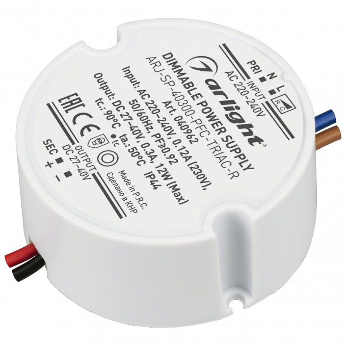 Блок питания ARJ-SP-40300-PFC-TRIAC-R (12W, 27-40V, 300mA), Arlight, 040962, изображение 1 Блок питания ARJ-SP-40300-PFC-TRIAC-R (12W, 27-40V, 300mA), Arlight, 040962, изображение 1