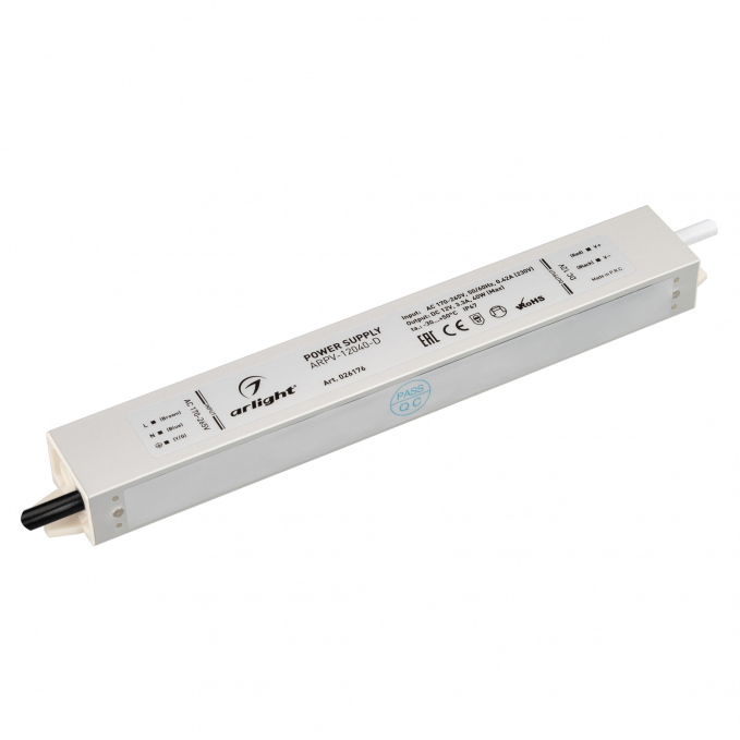 Блок питания ARPV-12040-D (12V, 3.3A, 40W), Arlight, 026176, изображение 1 Блок питания ARPV-12040-D (12V, 3.3A, 40W), Arlight, 026176, изображение 1