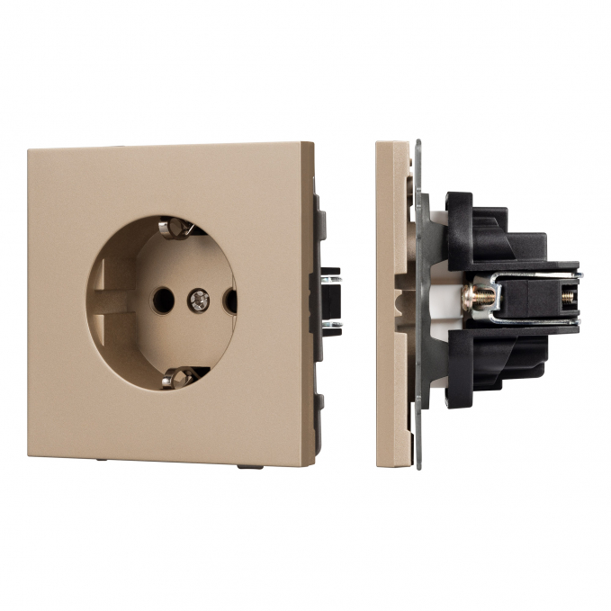 Механизм электрической розетки SCT-TENDO-MEU1-PL-GD (230V, 16A), Arlight, 054081, изображение 1