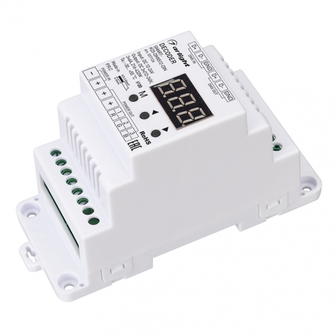 Декодер SMART-K23-DMX512-DIN (12-24V, 3x6A), Arlight, 027126, изображение 3 Декодер SMART-K23-DMX512-DIN (12-24V, 3x6A), Arlight, 027126, изображение 3