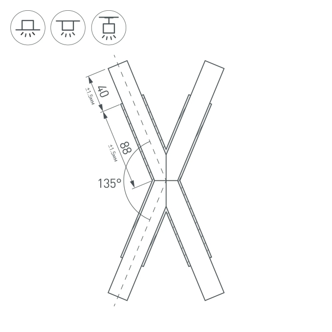 Крестовина PLS-LOCK-H25-Х135 (с экраном MAT-L), Arlight, 026245, изображение 2 Крестовина PLS-LOCK-H25-Х135 (с экраном MAT-L), Arlight, 026245, изображение 2