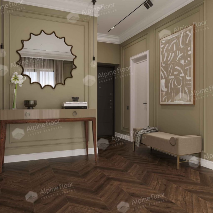 Каменный ламинат SPC Alpine Floor Chevron Alpine Дуб Мокка, ECO 18-12 MC
