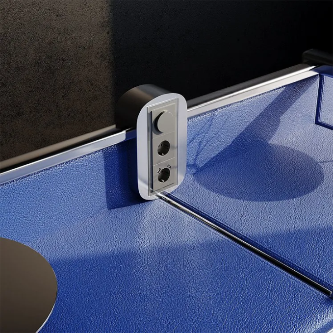 Накладка для розетки с заземлением и защитными шторками, с USB A+A, S70 (титан), Voltum, VLS000906
