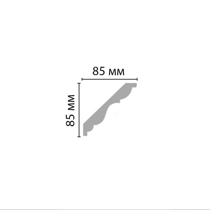 Карниз, плинтус потолочный гладкий Decomaster 96406F гибкий, 85x85x2400 мм Карниз, плинтус потолочный гладкий Decomaster 96406F гибкий, 85x85x2400 мм