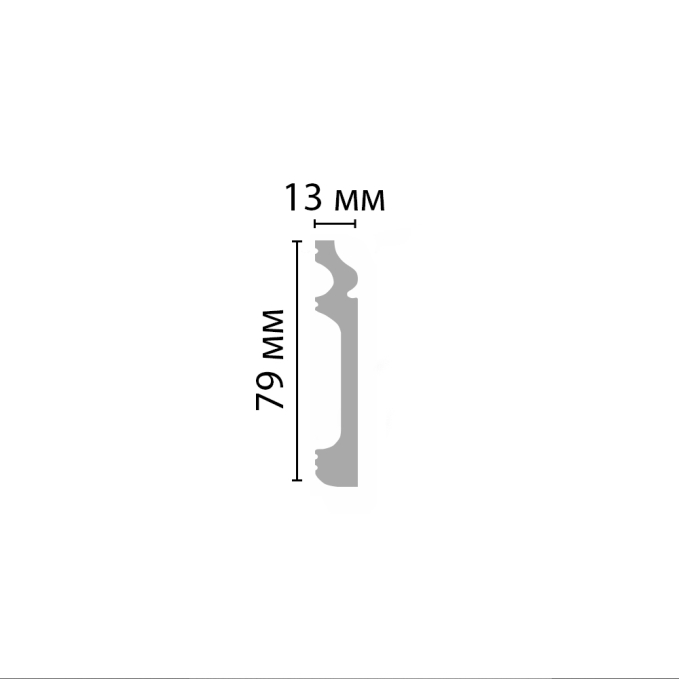 Плинтус напольный Decomaster D005 ДМ, 79x13x2000 мм