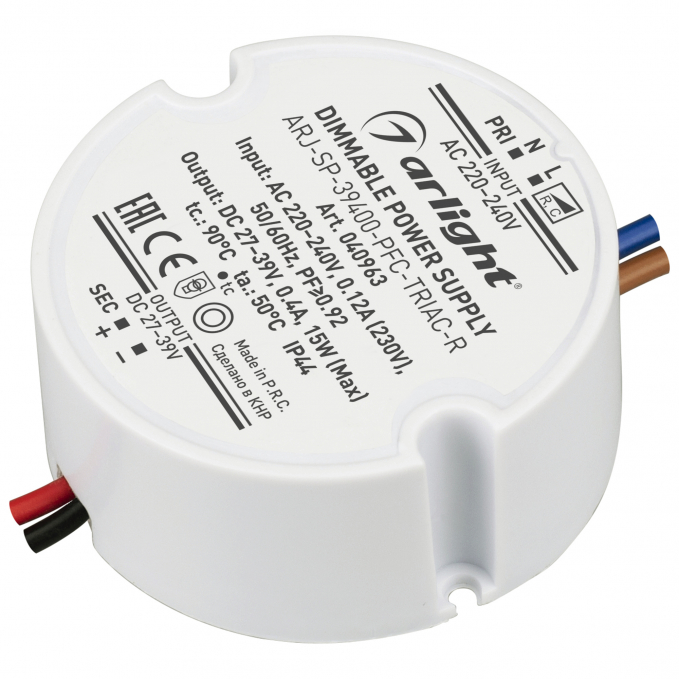 Блок питания ARJ-SP-39400-PFC-TRIAC-R (15W, 27-39V, 400mA), Arlight, 040963, изображение 1 Блок питания ARJ-SP-39400-PFC-TRIAC-R (15W, 27-39V, 400mA), Arlight, 040963, изображение 1