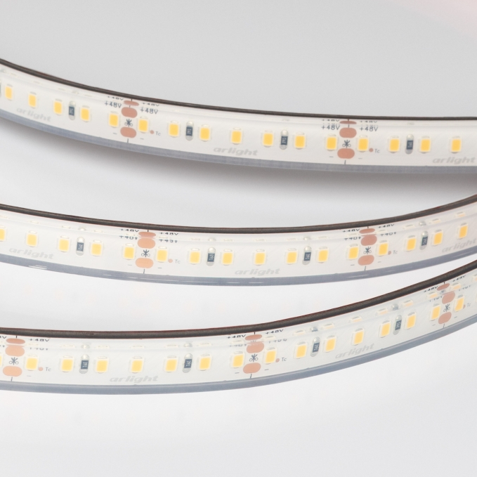 Светодиодная лента герметичная RTW-PFS-A140-12mm 48V Warm3000 (12 W/m, IP68, 20m), Arlight, 057301, изображение 4 Светодиодная лента герметичная RTW-PFS-A140-12mm 48V Warm3000 (12 W/m, IP68, 20m), Arlight, 057301, изображение 4