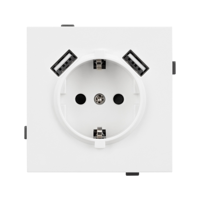 Механизм розетки с USB зарядкой SCT-TENDO-MUAA-PL-WH (230V, 16A), Arlight, 054082, изображение 3 Механизм розетки с USB зарядкой SCT-TENDO-MUAA-PL-WH (230V, 16A), Arlight, 054082, изображение 3