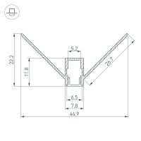 Профиль ARH-DECORE-S6-EXT-2000 ANOD внешний, Arlight, 034973