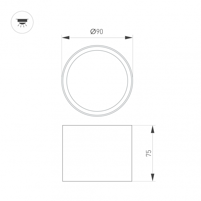 Светильник SP-BISCOTTO-R90-8W Warm3300-MIX (WH-GD, 80 deg, 230V), Arlight, 054912, изображение 5 Светильник SP-BISCOTTO-R90-8W Warm3300-MIX (WH-GD, 80 deg, 230V), Arlight, 054912, изображение 5