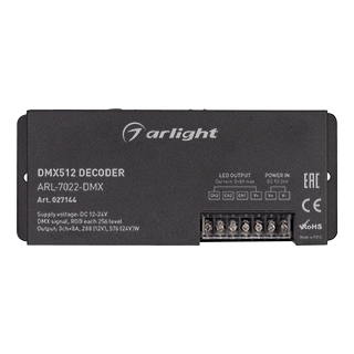 Декодер ARL-7022-DMX (12-24V, 3x8A, DMX512, XLR3), Arlight, 027144, изображение 2 Декодер ARL-7022-DMX (12-24V, 3x8A, DMX512, XLR3), Arlight, 027144, изображение 2