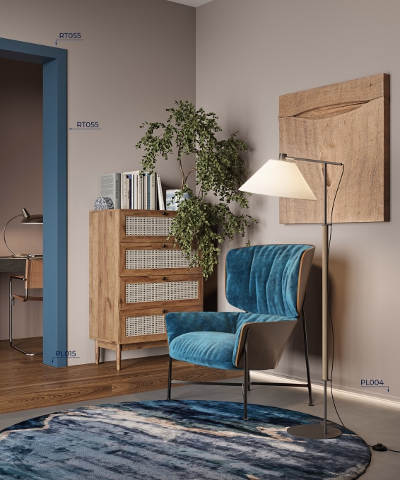 Плинтус Cosca Decor PL004, 65х16x2000 мм, Экополимер Плинтус Cosca Decor PL004, 65х16x2000 мм, Экополимер