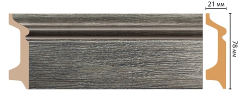 Плинтус напольный Decomaster D122-87 ДМ, 78x21x2400 мм