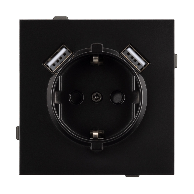 Механизм розетки с USB зарядкой SCT-TENDO-MUAA-PL-BK (230V, 16A), Arlight, 054083, изображение 2 Механизм розетки с USB зарядкой SCT-TENDO-MUAA-PL-BK (230V, 16A), Arlight, 054083, изображение 2