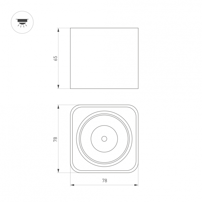 Светильник SP-DICE-S78x78-10W Warm3000 (BK, 24 deg, 230V), Arlight, 046632, изображение 5 Светильник SP-DICE-S78x78-10W Warm3000 (BK, 24 deg, 230V), Arlight, 046632, изображение 5