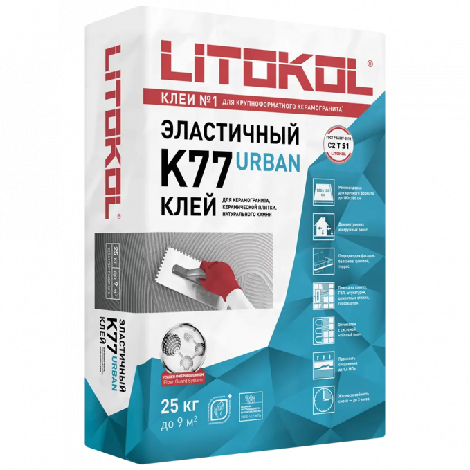 Клей для плитки и керамогранита Litokol K77 Urban, 25 кг
