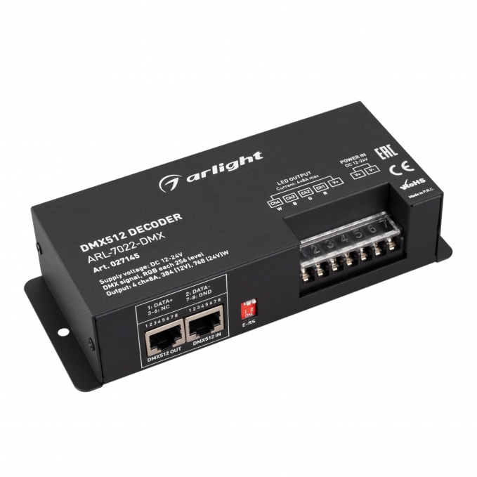 Декодер ARL-7022-DMX (12-24V, 4x8A, DMX512, XLR3), Arlight, 027145, изображение 1 Декодер ARL-7022-DMX (12-24V, 4x8A, DMX512, XLR3), Arlight, 027145, изображение 1