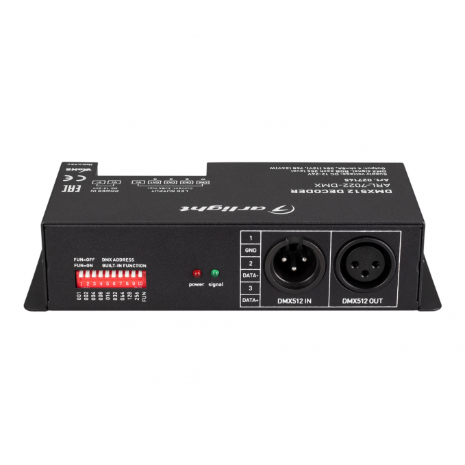 Декодер ARL-7022-DMX (12-24V, 4x8A, DMX512, XLR3), Arlight, 027145, изображение 2 Декодер ARL-7022-DMX (12-24V, 4x8A, DMX512, XLR3), Arlight, 027145, изображение 2
